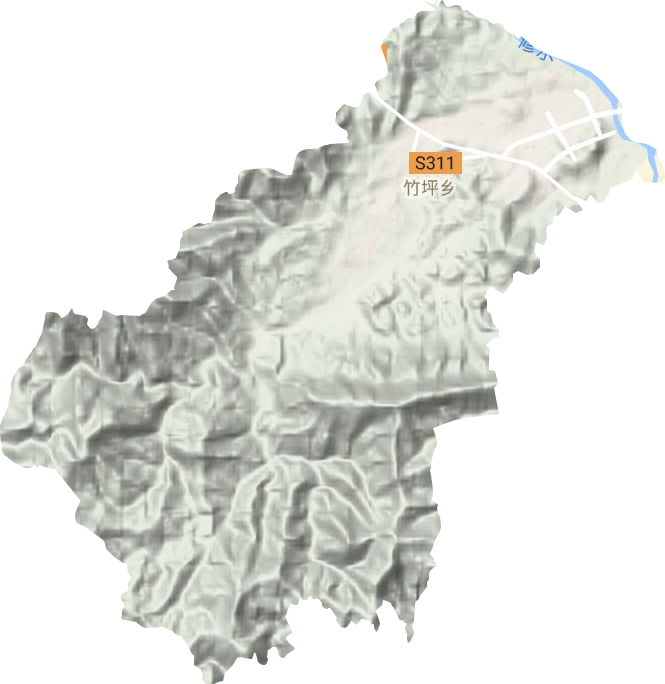 竹坪乡地形地图