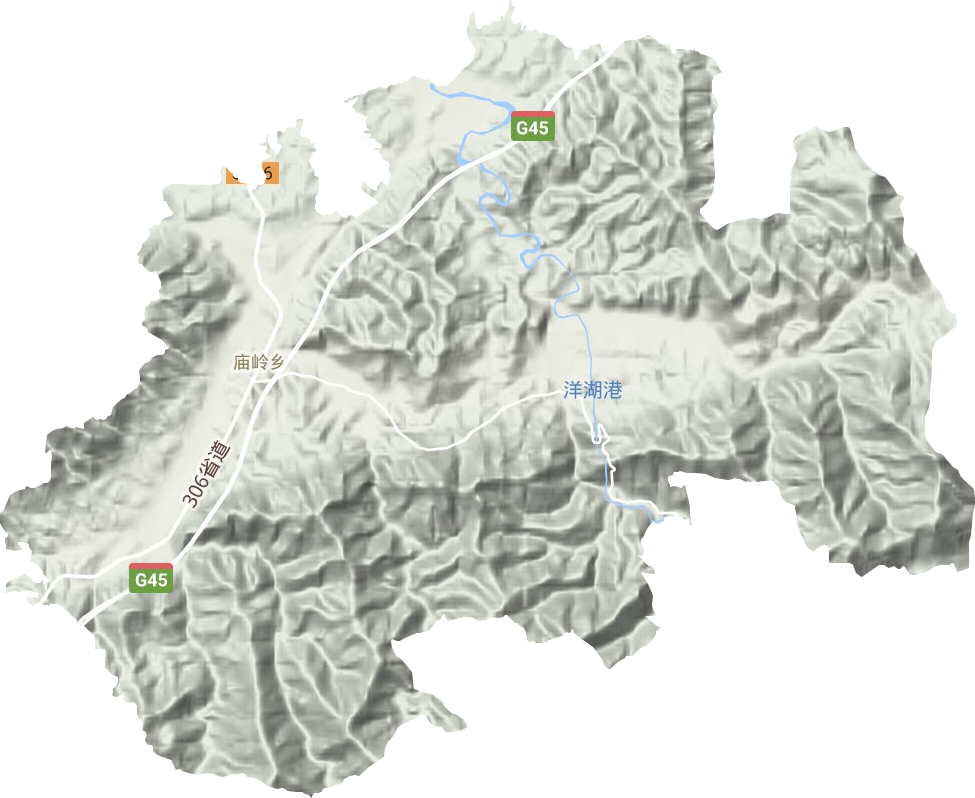 庙岭乡地形地图