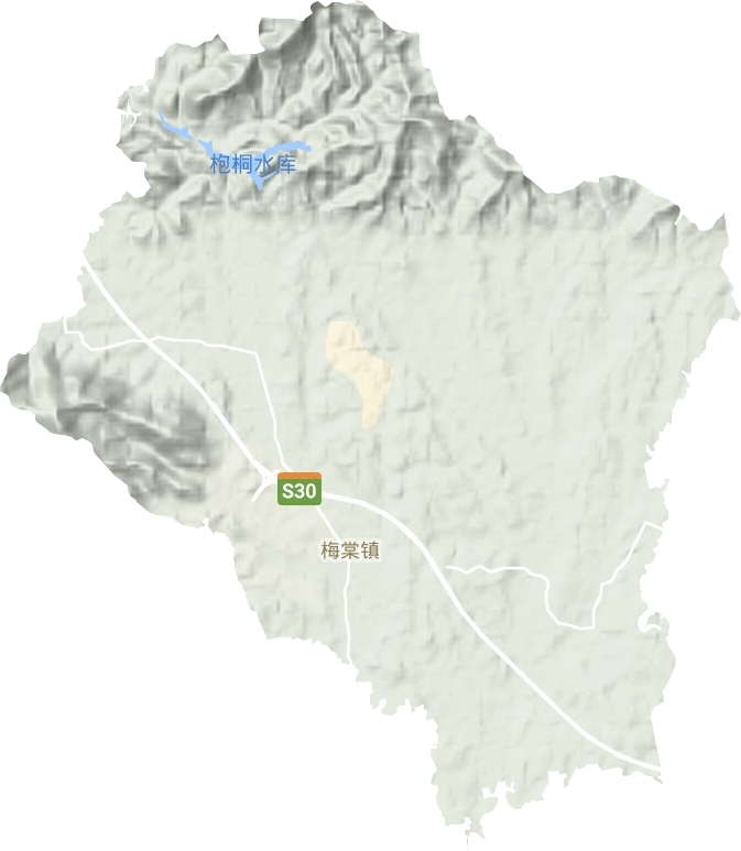 梅棠镇地形地图