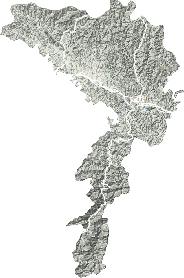 竹山县地形地图