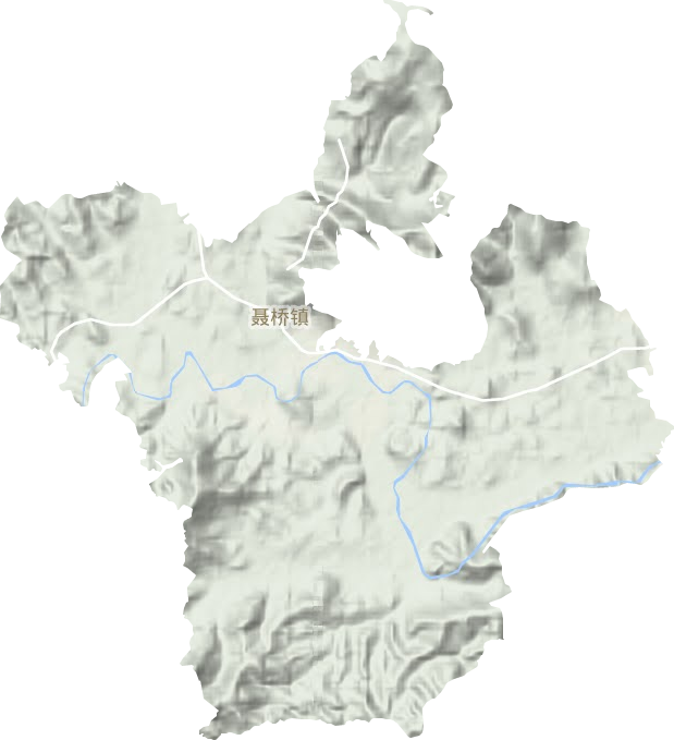 聂桥镇地形地图