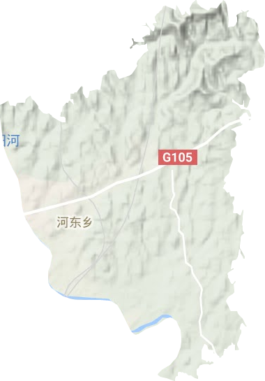 河东乡地形地图