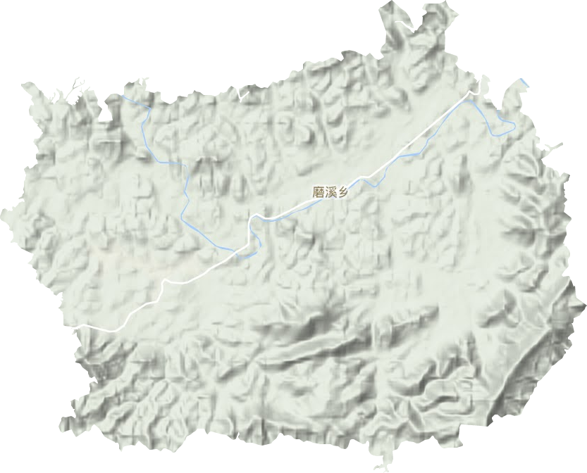 磨溪乡地形地图