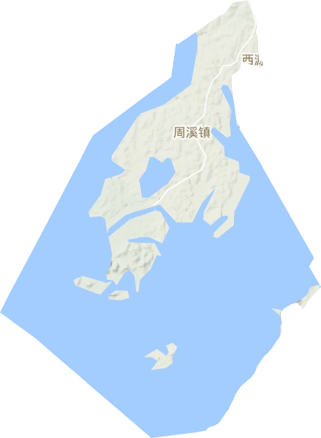 周溪镇地形地图