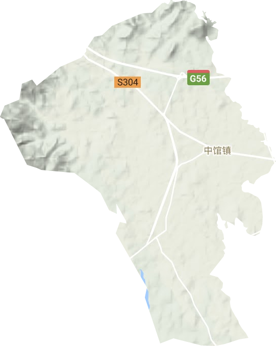 中馆镇地形地图