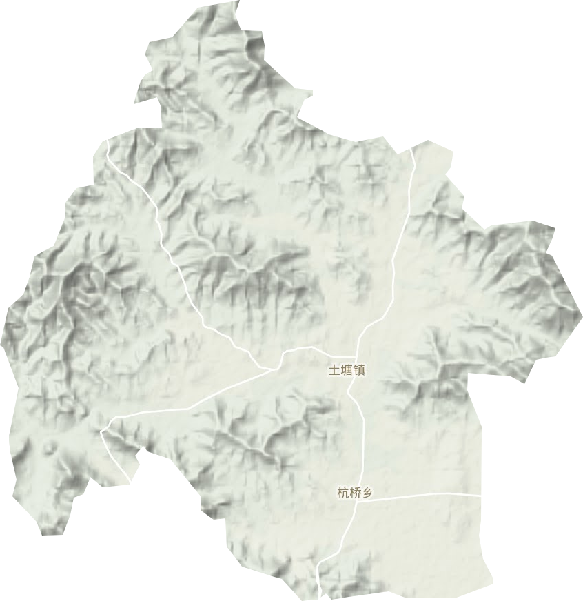 土塘镇地形地图