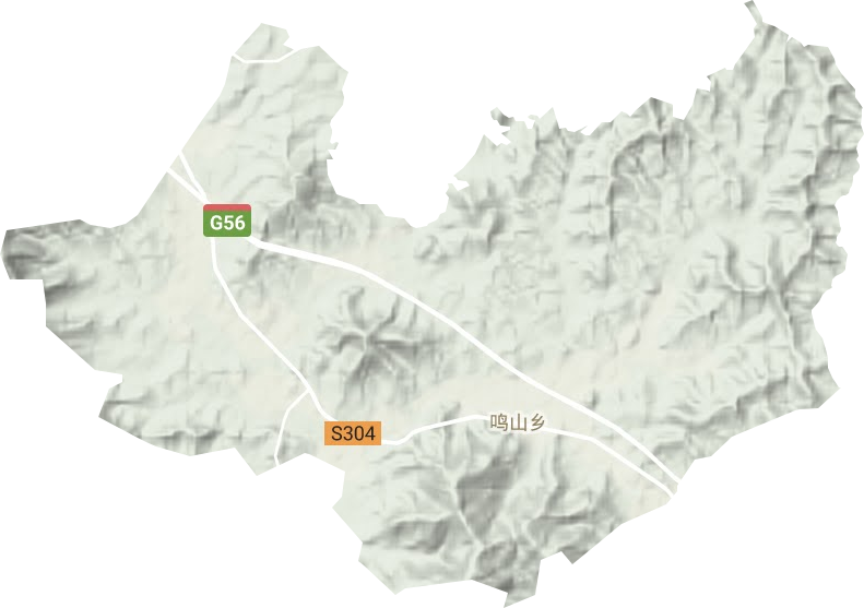 鸣山乡地形地图