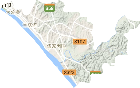 伍家岗区地形地图