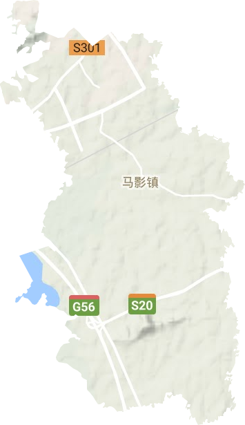 马影镇地形地图