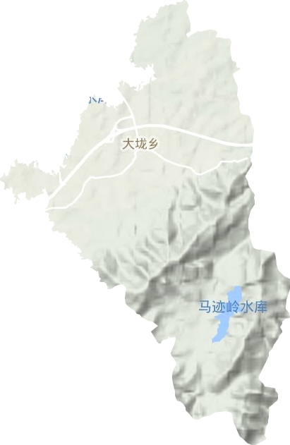 大垅乡地形地图