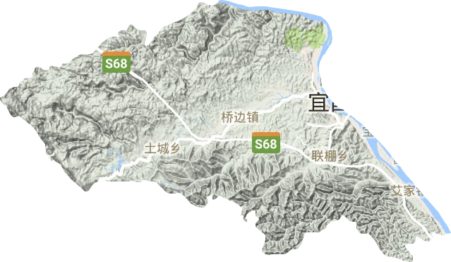 点军区地形地图