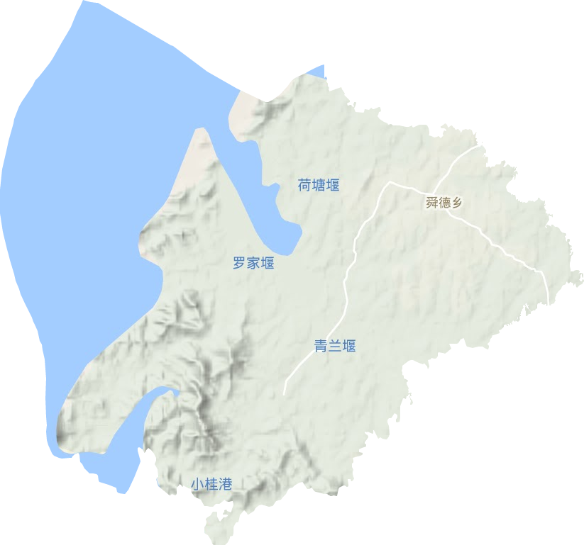舜德乡地形地图