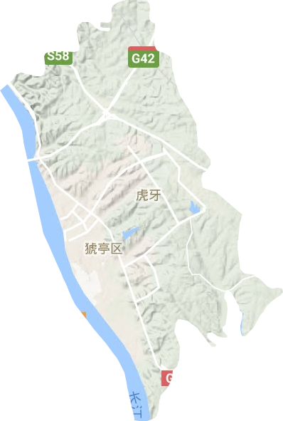 猇亭区地形地图