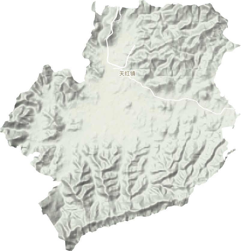 天红镇地形地图