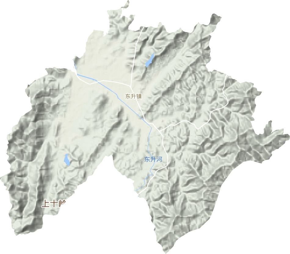 东升镇地形地图