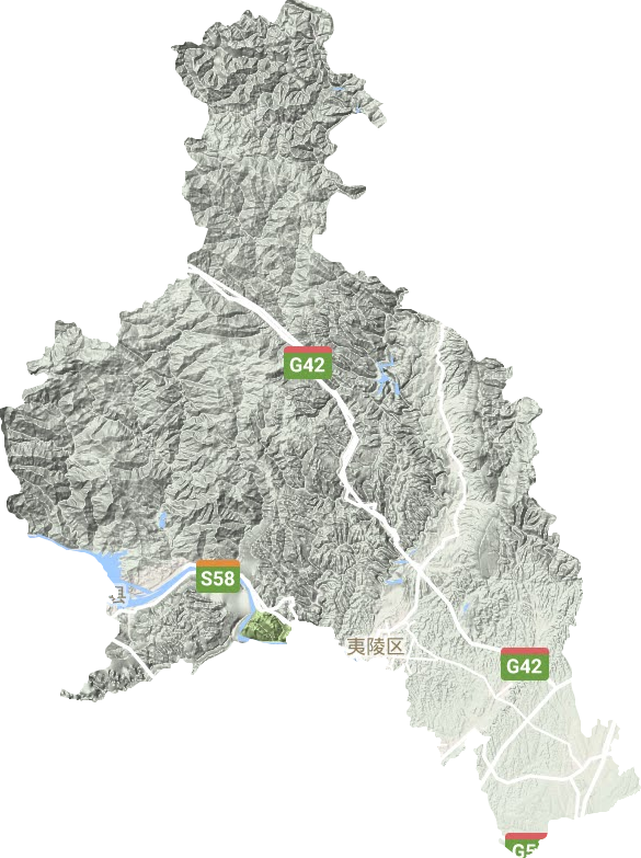 夷陵区地形地图