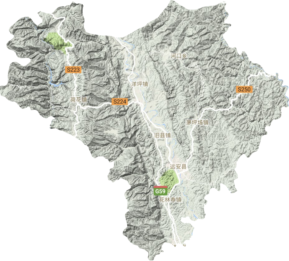 远安县地形地图