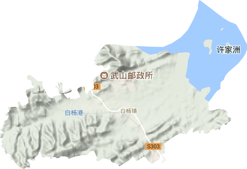 白杨镇地形地图