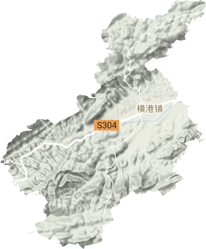 横港镇地形地图