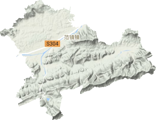 范镇地形地图