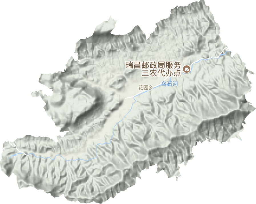 花园乡地形地图
