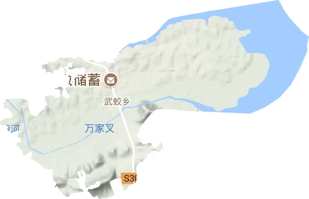 武蛟乡地形地图