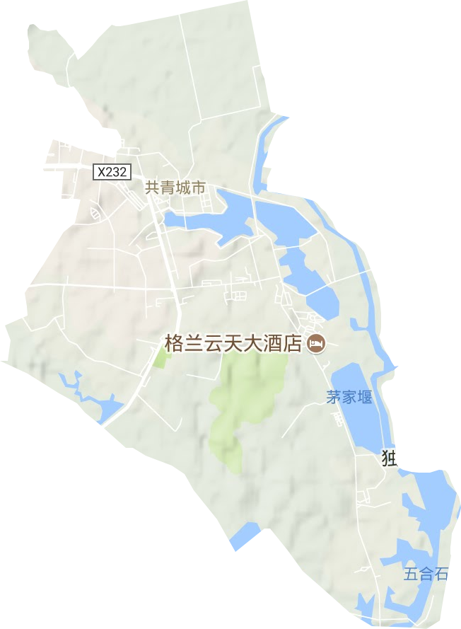 茶山街道地形地图