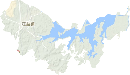 江益镇地形地图