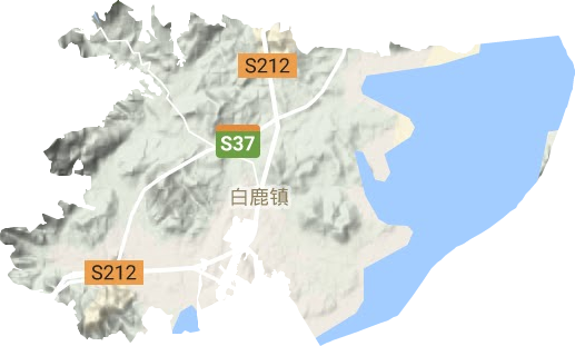 白鹿镇地形地图