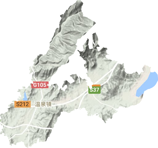 温泉镇地形地图