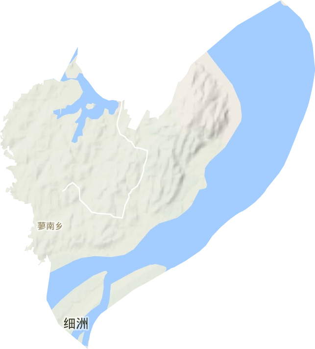 蓼南乡地形地图