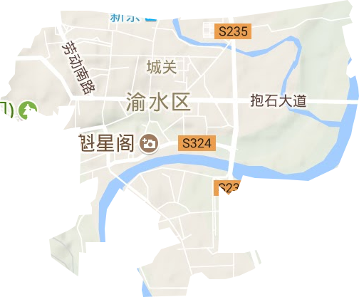 城南街道地形地图