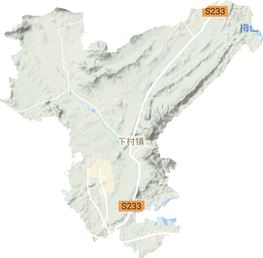 下村镇地形地图