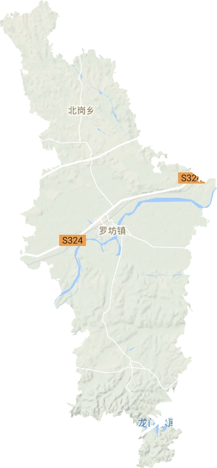 罗坊镇地形地图