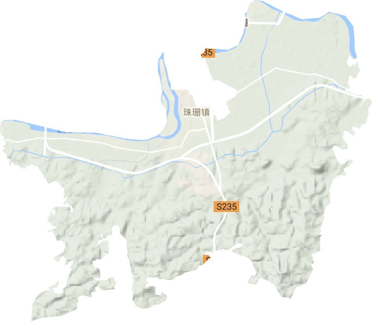 珠珊镇地形地图