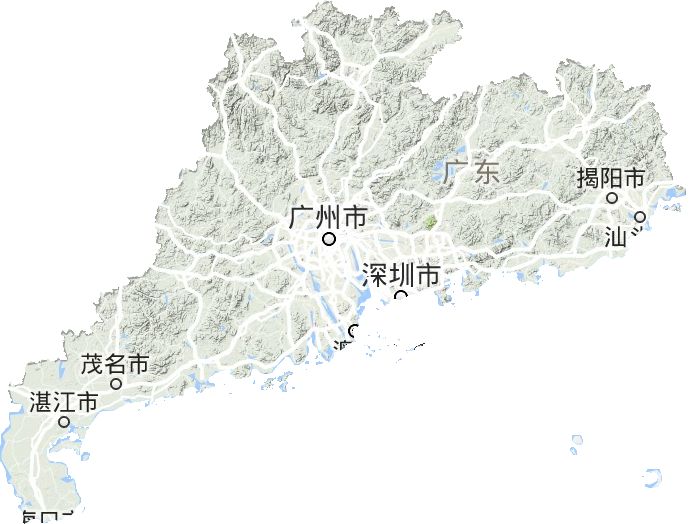 广东省地形地图
