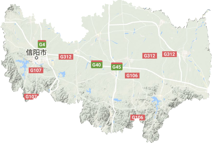 信阳市地形地图