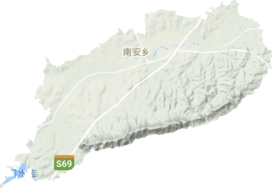 南安乡地形地图