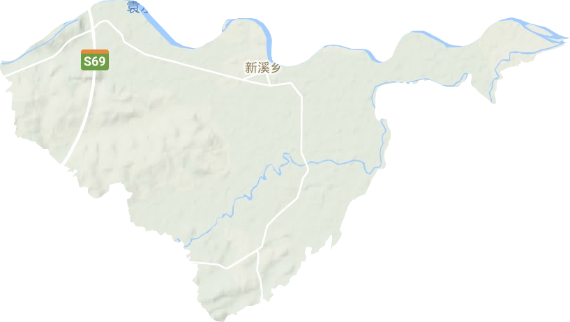 新溪乡地形地图