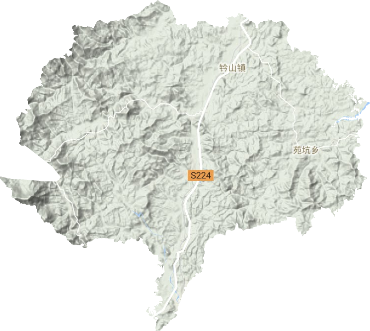 钤山镇地形地图