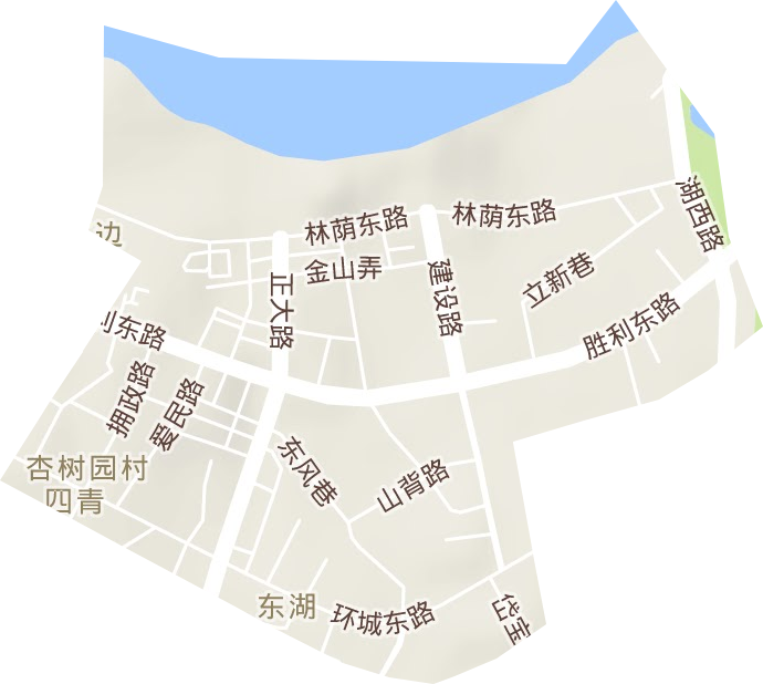江边街道地形地图
