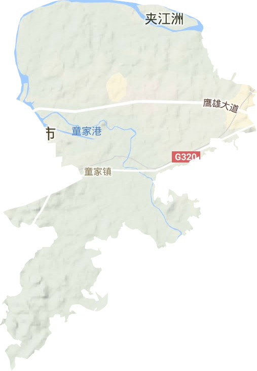 童家镇地形地图