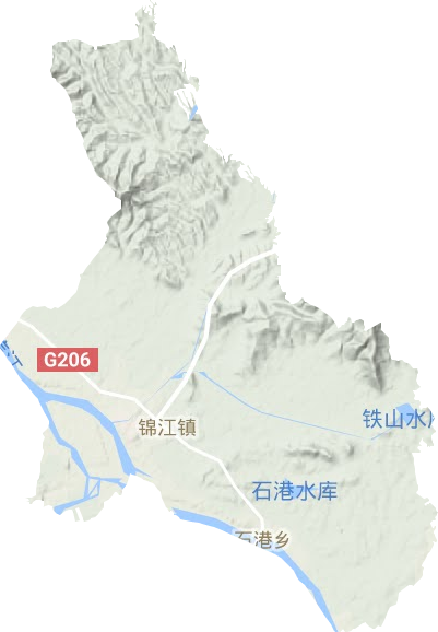 锦江镇地形地图