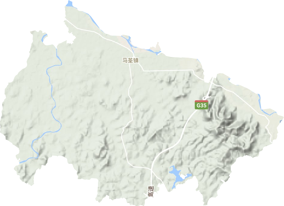 马荃镇地形地图