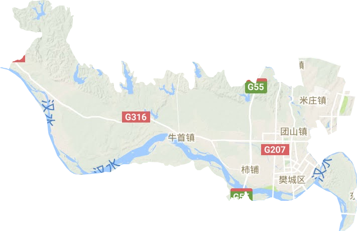 樊城区地形地图