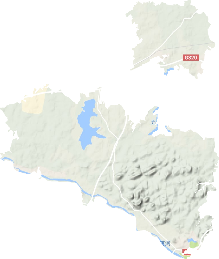 洪湖乡地形地图