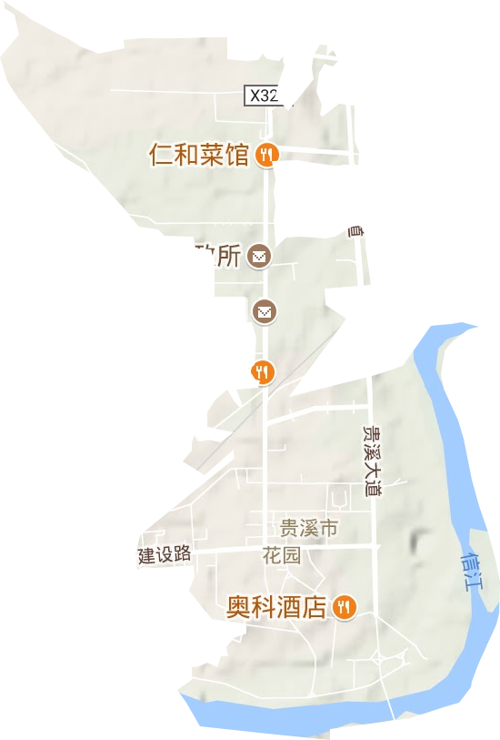 花园街道地形地图