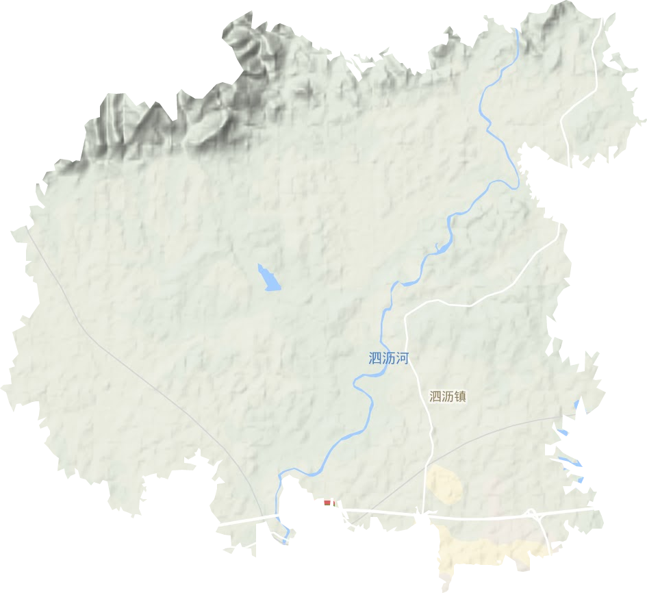 泗沥镇地形地图