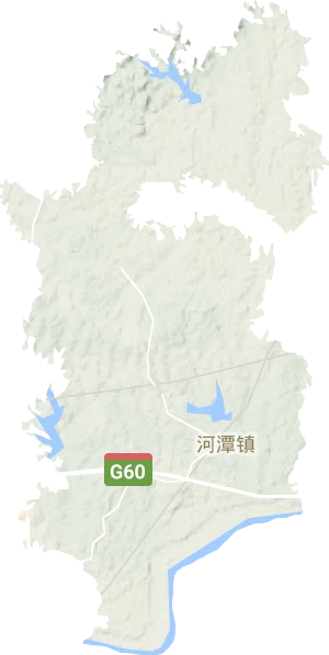 河潭镇地形地图