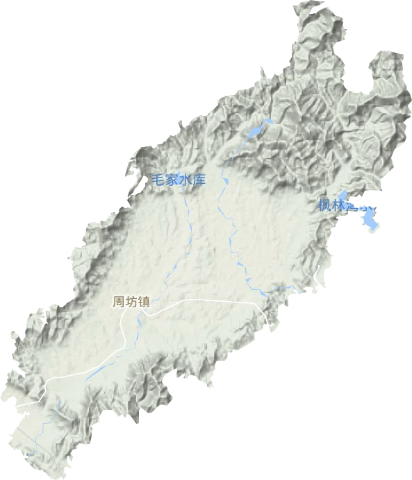 周坊镇地形地图